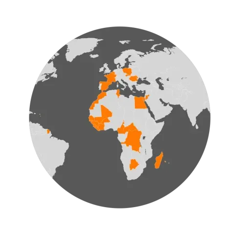 Mappemonde Orange