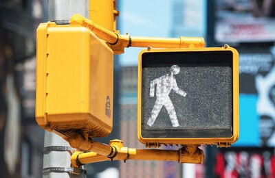 Crosswalk sign walk