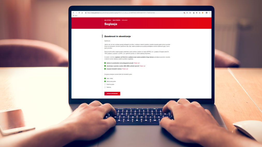 GDPR soglasje portal Moj Petrol
