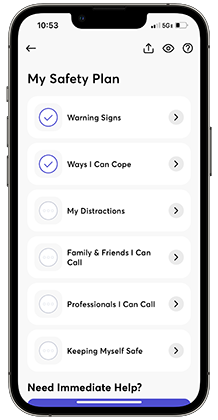 Safety Plan Mobile Screen