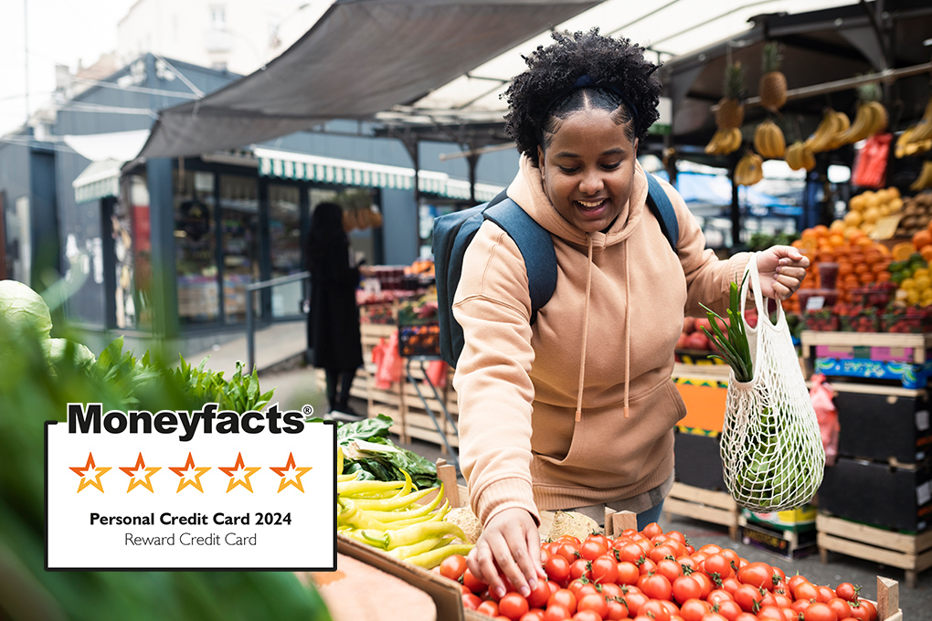 Woman shopping with the NatWest Reward credit card 