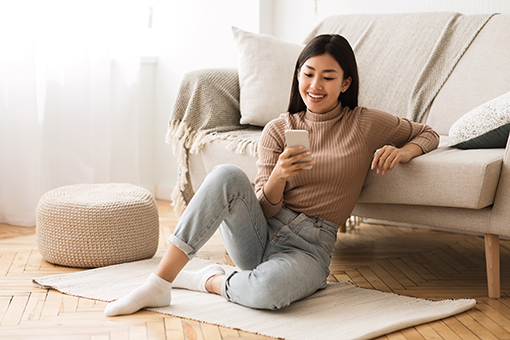 A woman using a mobile phone