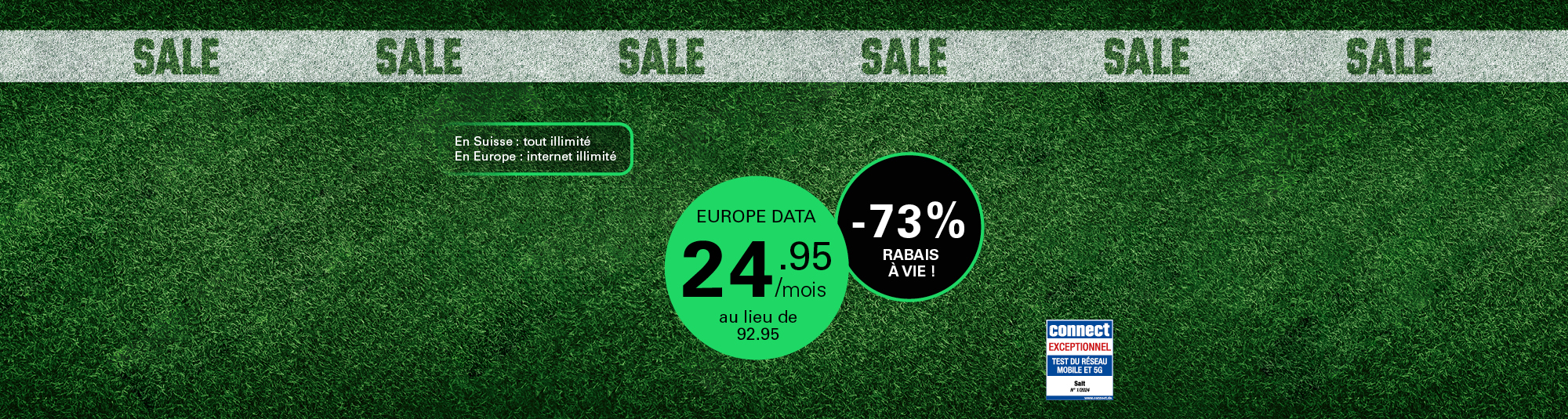 Abonnement Europe Data de Salt Mobile: 24,95/mois au lieu de 92,95