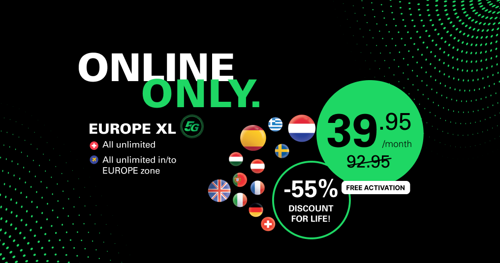 Europe XL at 39.95/month instead of 92.95