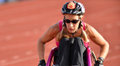 Female Veteran on race track