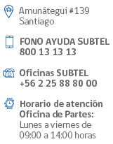 Formas de comunicarse con SUBTEL