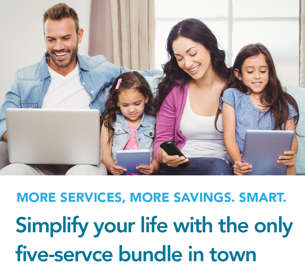 Family enjoying their bundled Tbaytel services