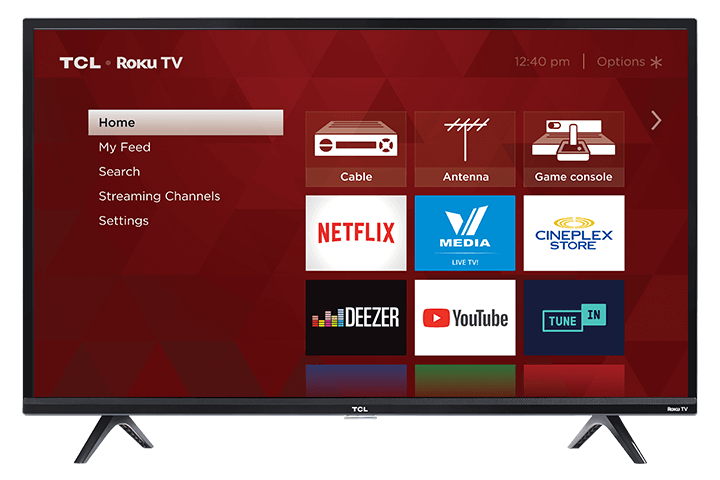 TCL 40” Class 3-Series FHD LED Roku Smart TV - Front View