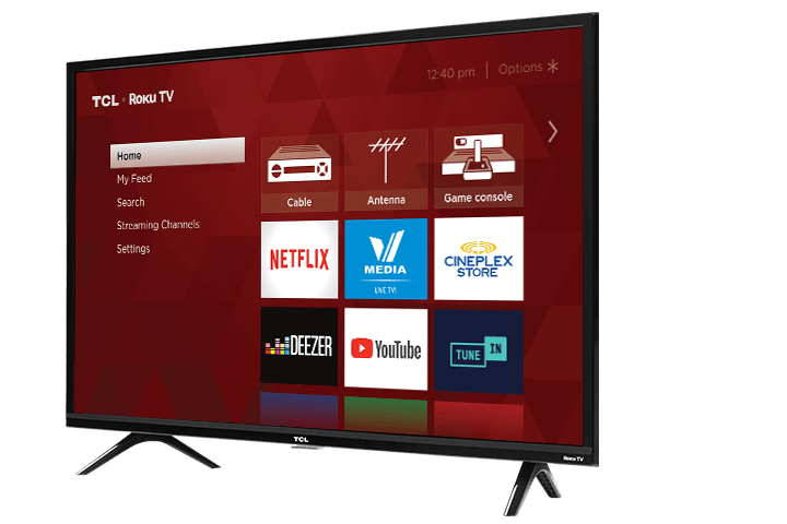 TCL 40” Class 3-Series FHD LED Roku Smart TV - Angle View