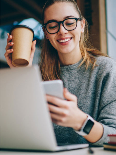 Woman using laptop