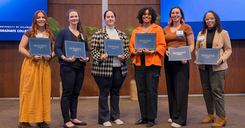 Fall 2024 Spark! Symposium speakers (left to right): Ophelia Christoph, Rebecca Daniels, Jessica Rubira Gamba, Alexandra Wynn, Filipa Ribeiro and Alexis Ambroise