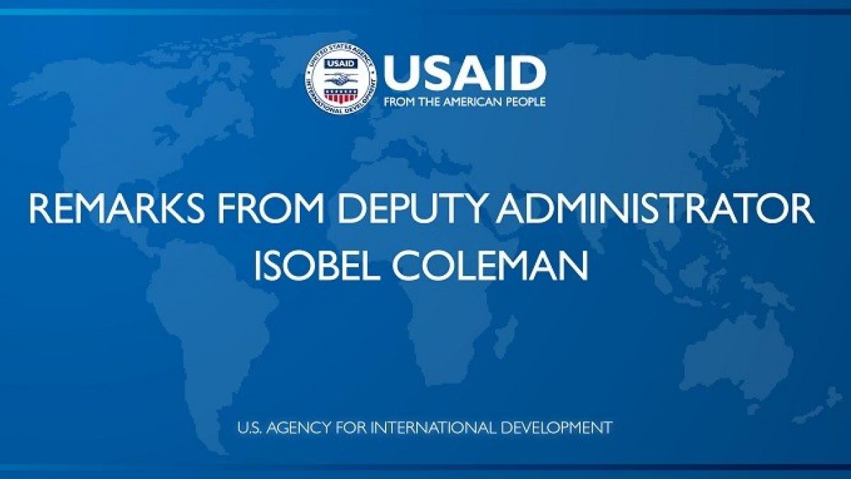 Remarks from Deputy Administrator Isobel Coleman