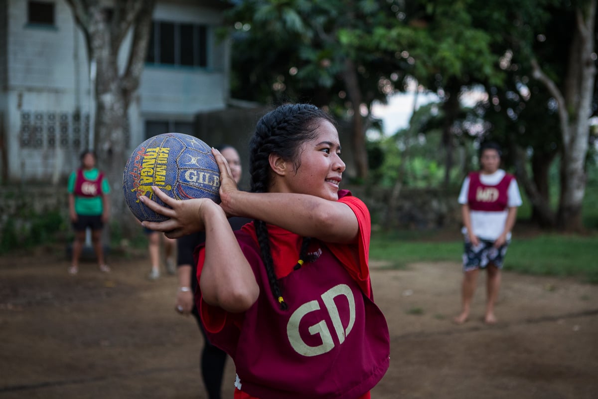 A community netball team trains during the week in preparation for their weekend game