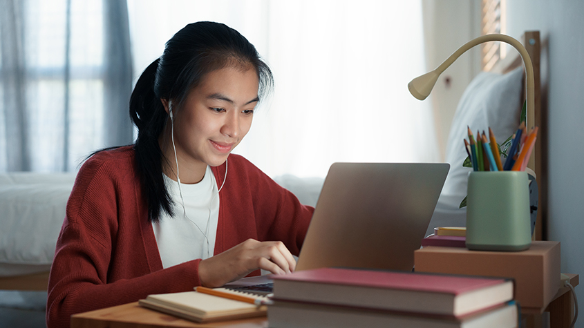 A person using a laptop