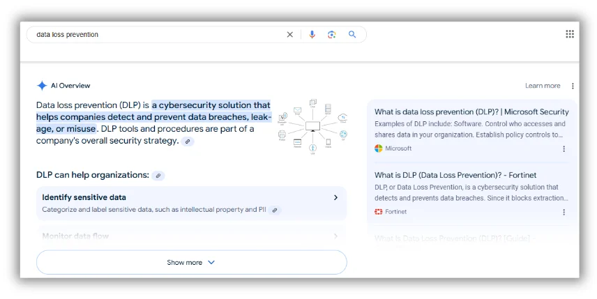 ai overview example from cybersecurity query