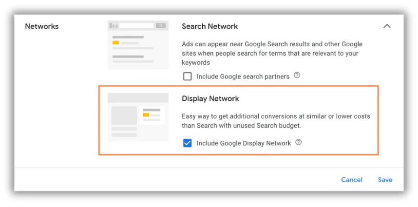 opt in page for google display network in google ads