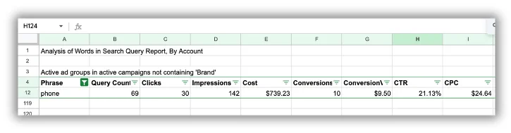 n-gram analysis example in excel