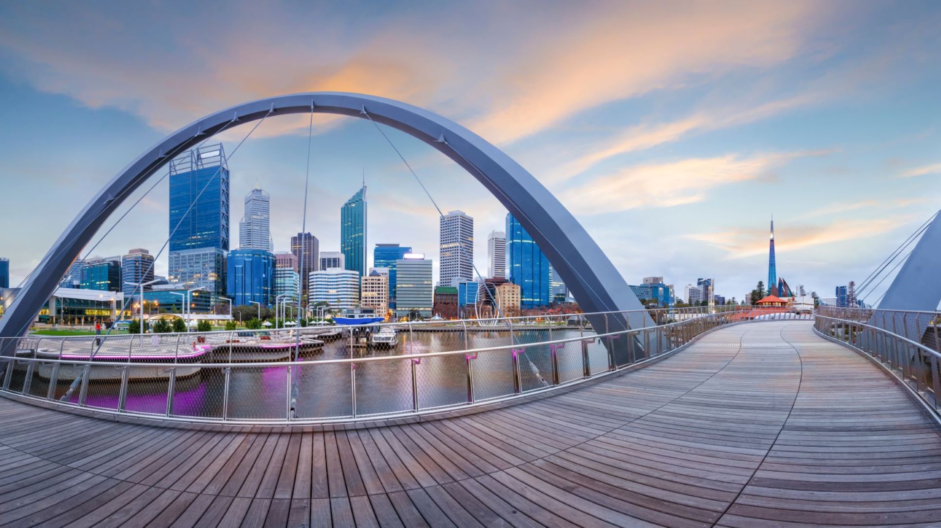 The Elizabeth Quay Bridge in Perth